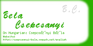 bela csepcsanyi business card